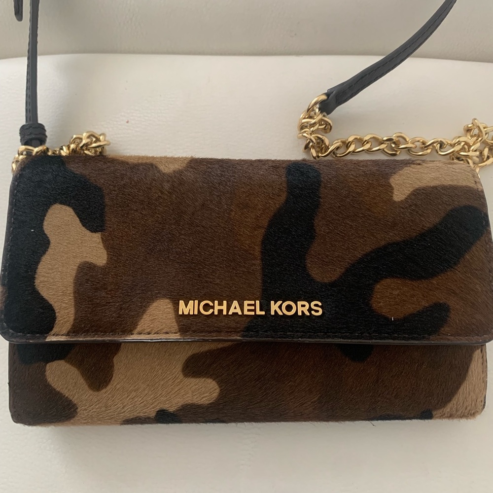 Michael Kors Camo Calfskin Crossbody Bag